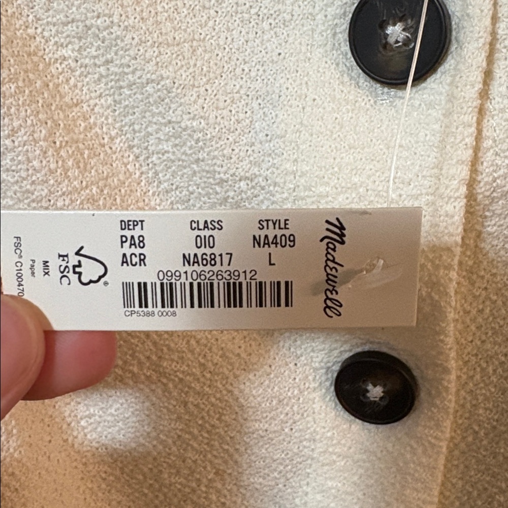 Madewell Jacquard Square-Neck Puff-Sleeve Top - Cream - Size Large - Picture 7 of 11